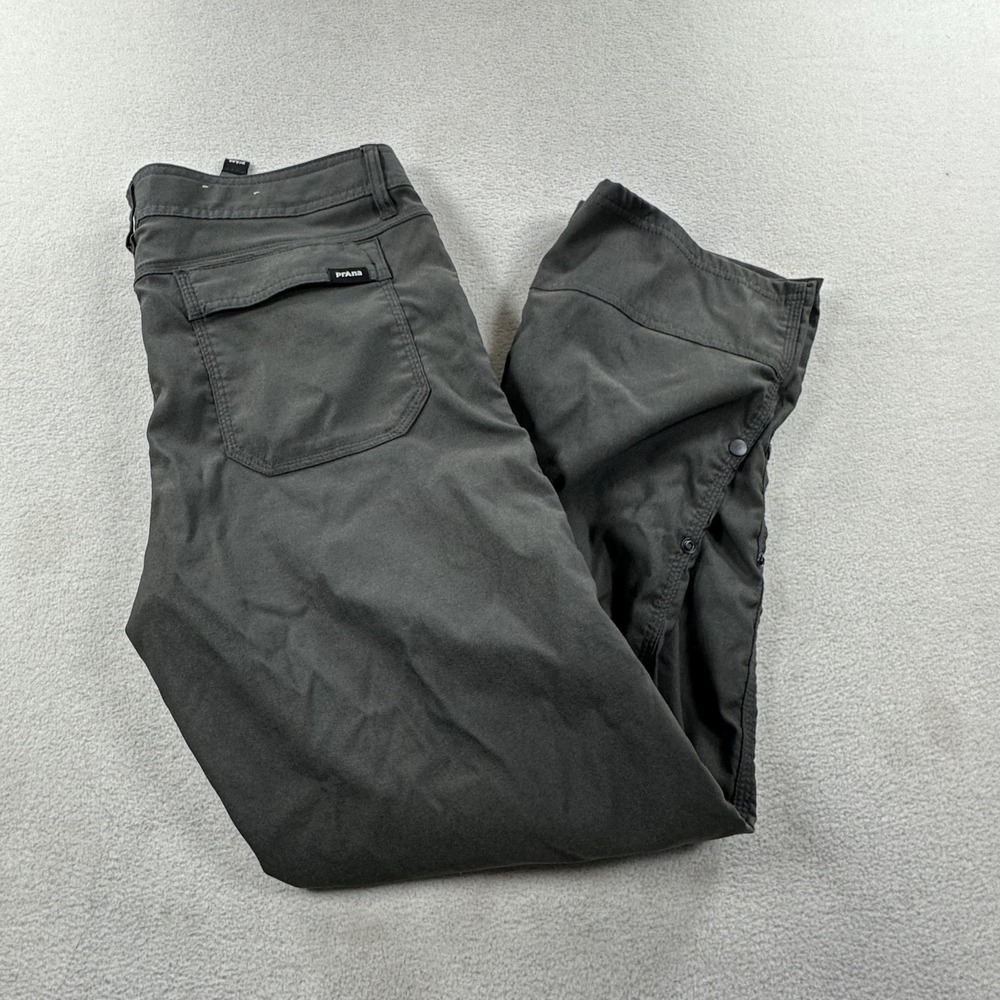 PrAna Pants Mens 32 Gray Stretch Zion 2.0 Relaxed Fit Hiking Outdoor Cargo